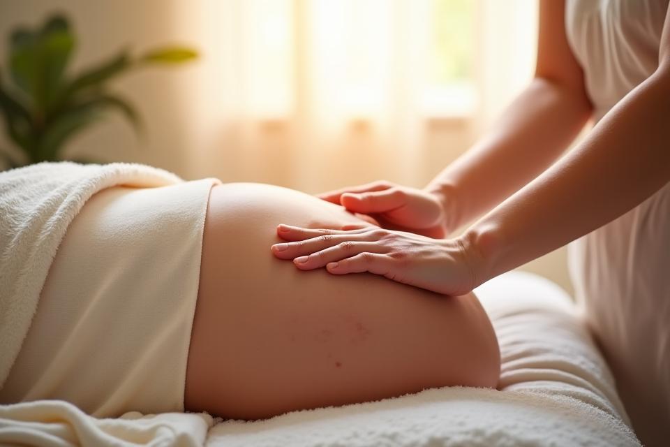 Massage prénatal doux pour femme enceinte